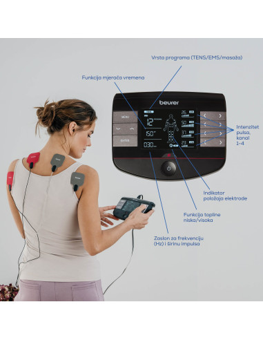 BEURER EM 89 Heat - Uređaj za TENS/EMS elektrostimulaciju s funkcijom grijanja