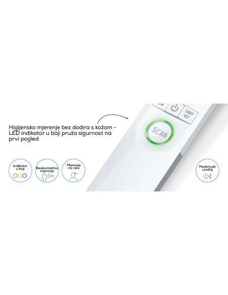 BEURER FT 95 - beskontaktni Bluetooth® klinički toplomjer