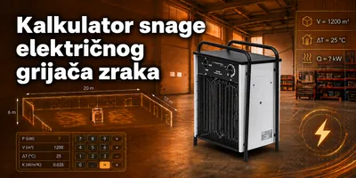 Kalkulator snage električnog grijača zraka